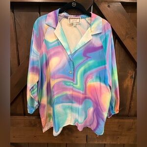 Johnny Was Merida Marbled Raglan Blouse